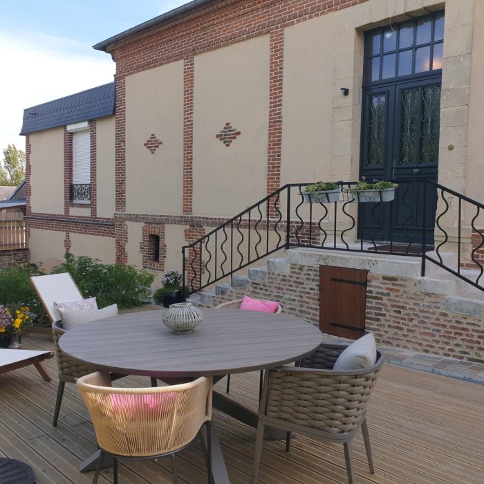 Terrasse des chambres d'hôtes à Honfleur - Anciennes chambres de bonnes